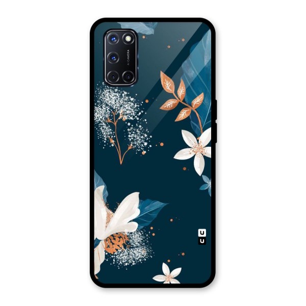 Royal Floral Glass Back Case for Oppo A52