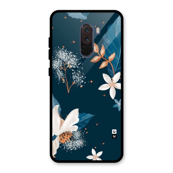 Royal Floral Glass Back Case for Poco F1