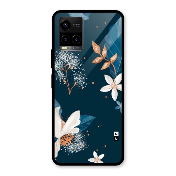 Royal Floral Glass Back Case for Vivo Y33s