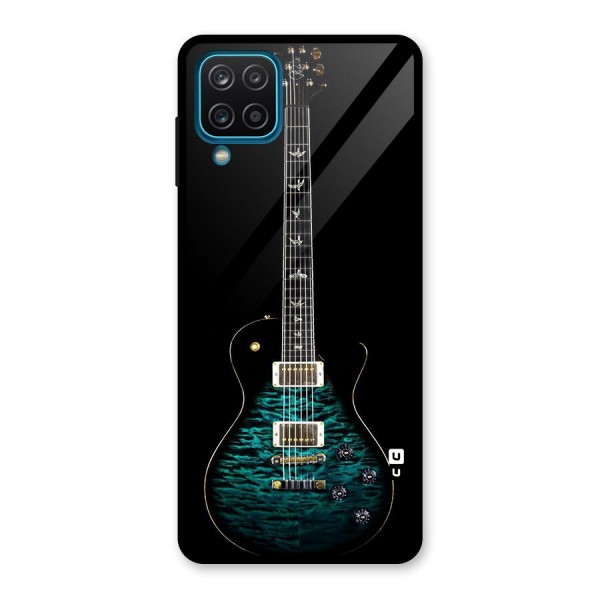 Royal Green Guitar Glass Back Case for Galaxy A12