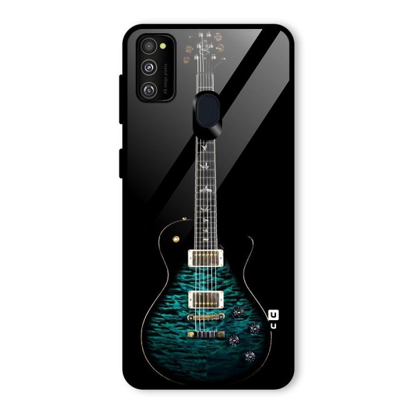 Royal Green Guitar Glass Back Case for Galaxy M21