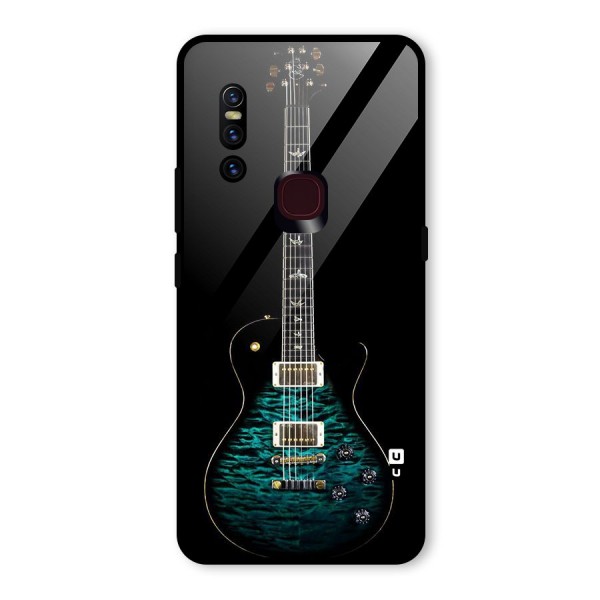 Royal Green Guitar Glass Back Case for Vivo V15