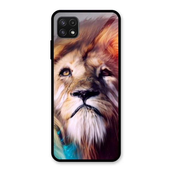 Royal Lion Glass Back Case for Galaxy A22 5G