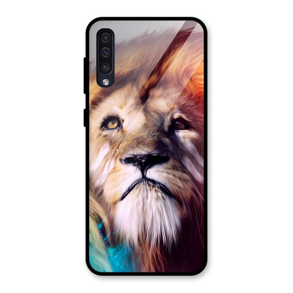 Royal Lion Glass Back Case for Galaxy A50