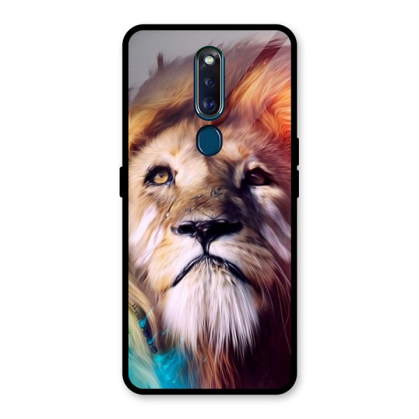 Royal Lion Glass Back Case for Oppo F11 Pro