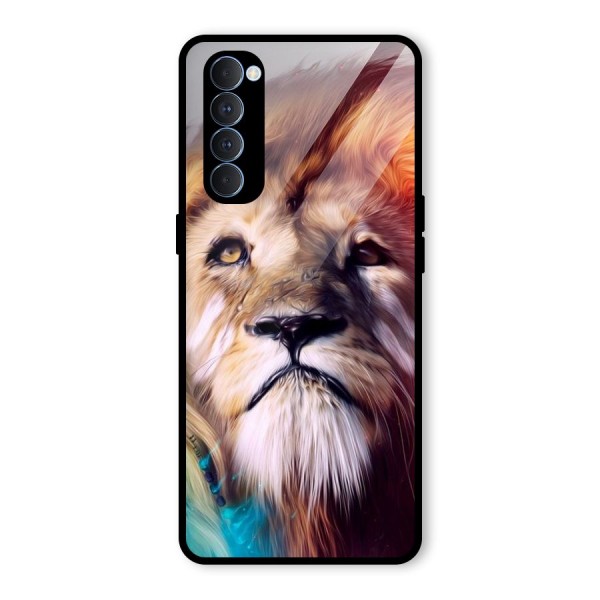 Royal Lion Glass Back Case for Oppo Reno4 Pro