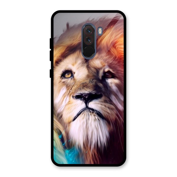 Royal Lion Glass Back Case for Poco F1