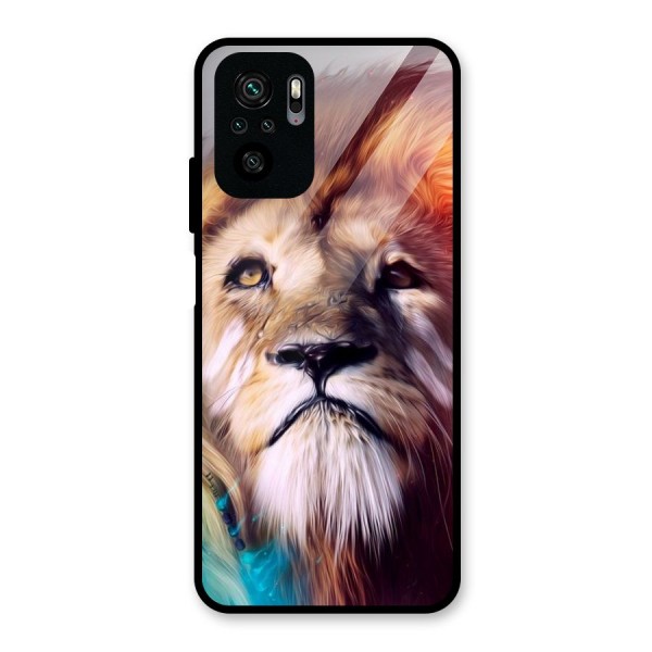 Royal Lion Glass Back Case for Redmi Note 10