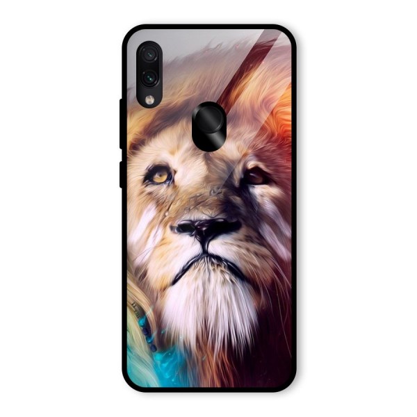 Royal Lion Glass Back Case for Redmi Note 7