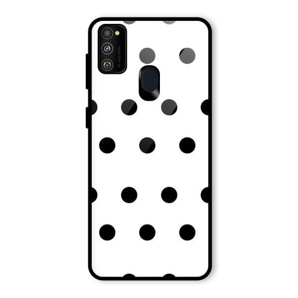 Royal Polka Dots Glass Back Case for Galaxy M21