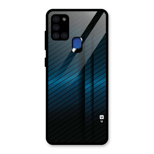 Royal Shade Blue Glass Back Case for Galaxy A21s