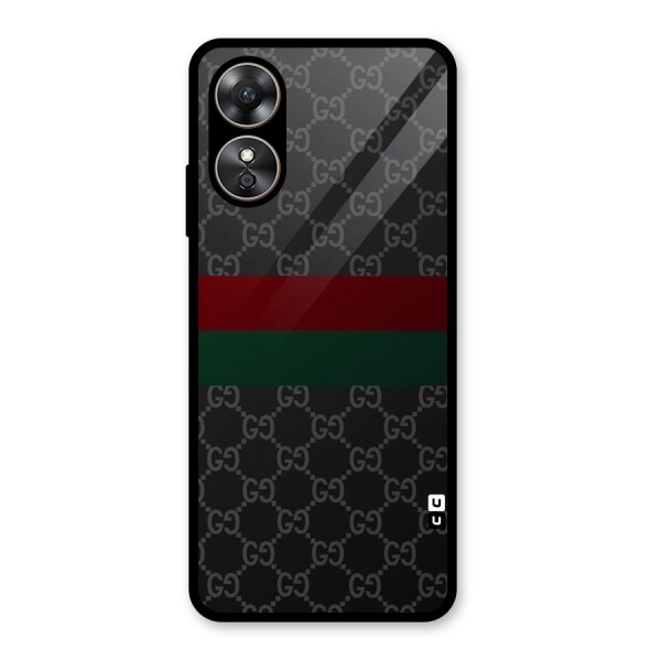 Royal Stripes Design Glass Back Case for Oppo A17