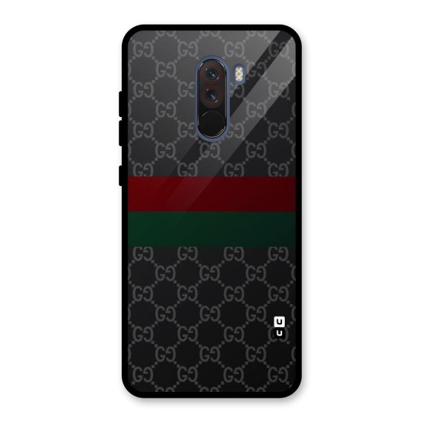 Royal Stripes Design Glass Back Case for Poco F1