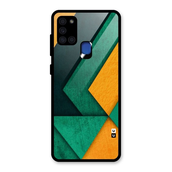 Rugged Abstract Stripes Glass Back Case for Galaxy A21s