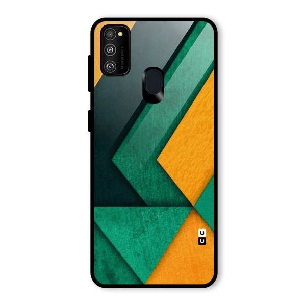 Rugged Abstract Stripes Glass Back Case for Galaxy M21