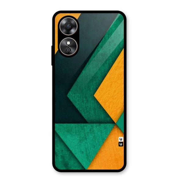 Rugged Abstract Stripes Glass Back Case for Oppo A17