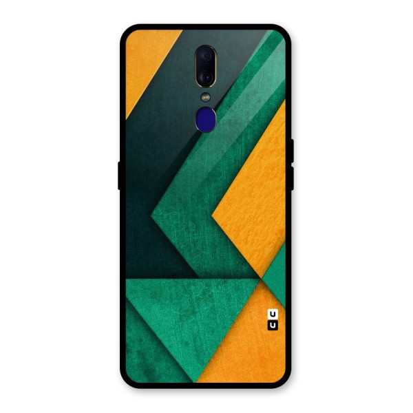 Rugged Abstract Stripes Glass Back Case for Oppo F11