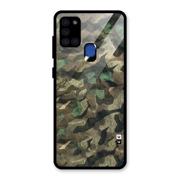 Rugged Army Glass Back Case for Galaxy A21s