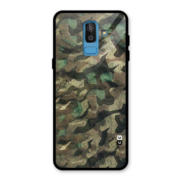 Rugged Army Glass Back Case for Galaxy J8