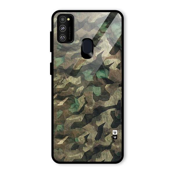 Rugged Army Glass Back Case for Galaxy M21