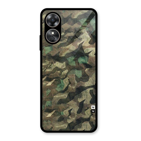 Rugged Army Glass Back Case for Oppo A17