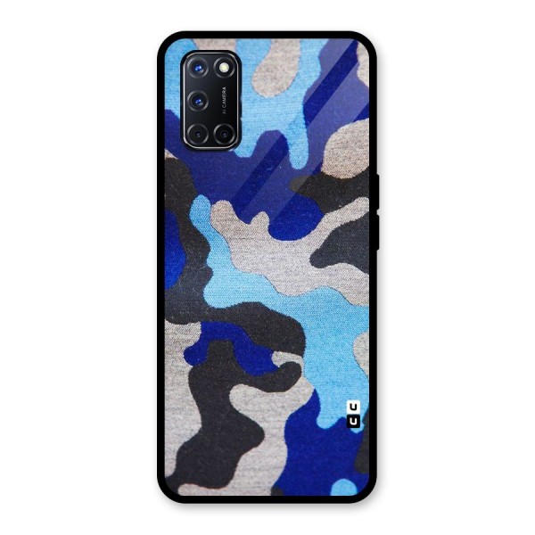 Rugged Camouflage Glass Back Case for Oppo A52