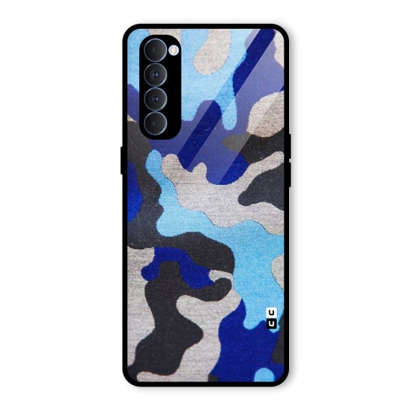 Rugged Camouflage Glass Back Case for Oppo Reno4 Pro