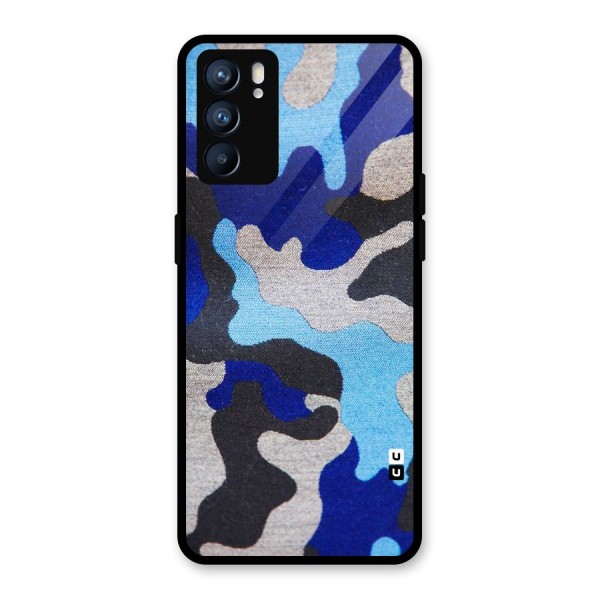 Rugged Camouflage Glass Back Case for Oppo Reno6 5G