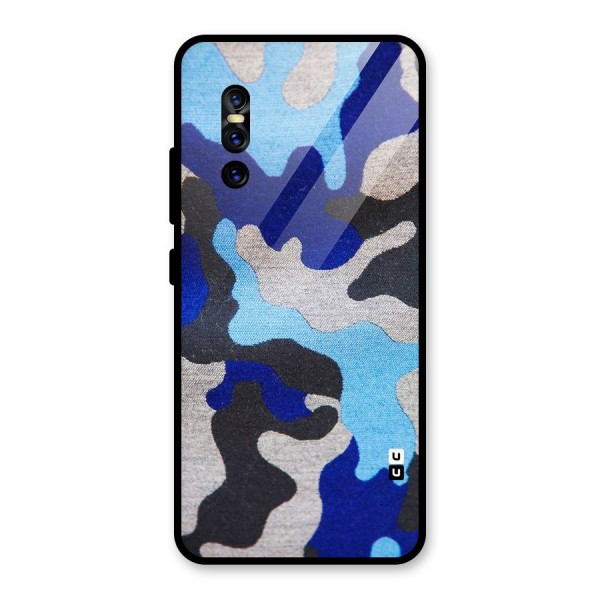 Rugged Camouflage Glass Back Case for Vivo V15 Pro