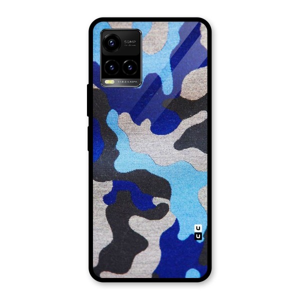 Rugged Camouflage Glass Back Case for Vivo Y21 2021