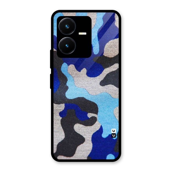 Rugged Camouflage Glass Back Case for Vivo Y22