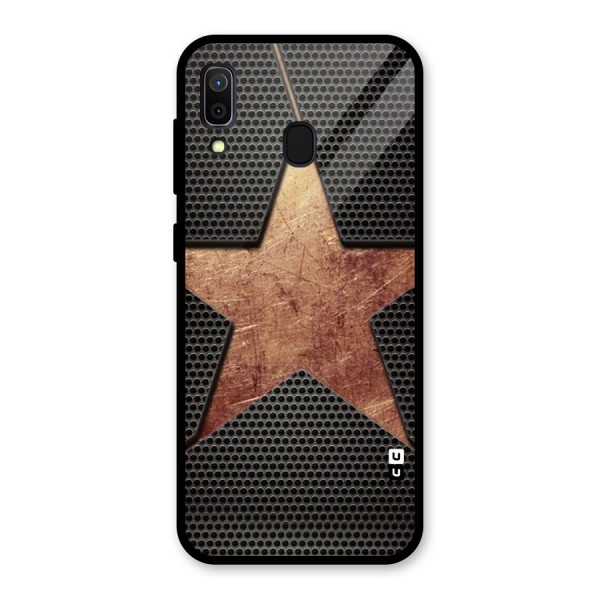 Rugged Gold Star Glass Back Case for Galaxy A30