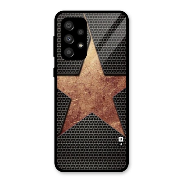 Rugged Gold Star Glass Back Case for Galaxy A32