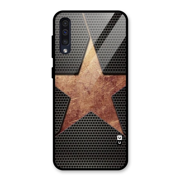 Rugged Gold Star Glass Back Case for Galaxy A50s