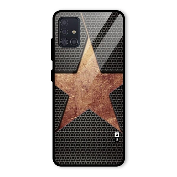 Rugged Gold Star Glass Back Case for Galaxy A51