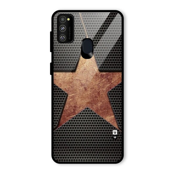 Rugged Gold Star Glass Back Case for Galaxy M21