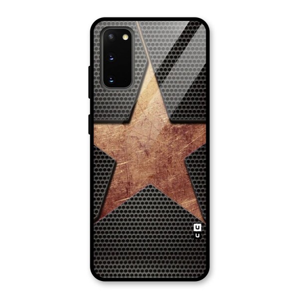 Rugged Gold Star Glass Back Case for Galaxy S20