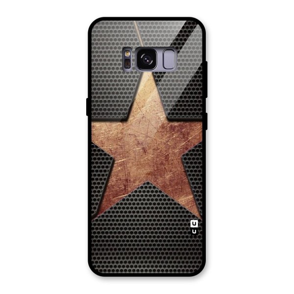 Rugged Gold Star Glass Back Case for Galaxy S8