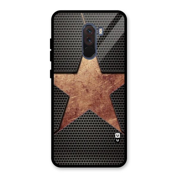 Rugged Gold Star Glass Back Case for Poco F1