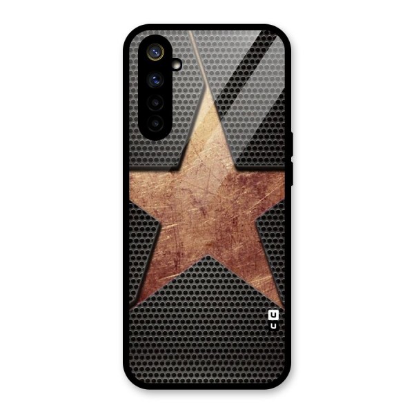 Rugged Gold Star Glass Back Case for Realme 6i