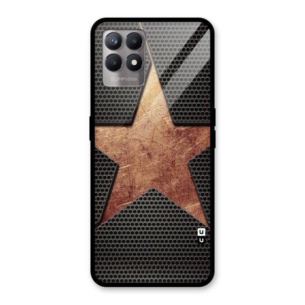 Rugged Gold Star Glass Back Case for Realme 8i