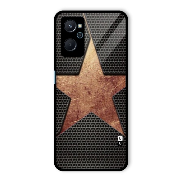 Rugged Gold Star Glass Back Case for Realme 9i