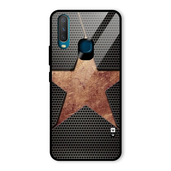 Rugged Gold Star Glass Back Case for Vivo Y15