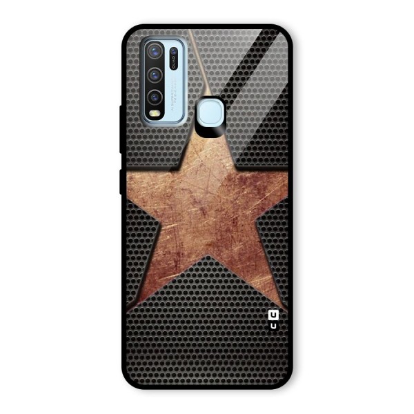 Rugged Gold Star Glass Back Case for Vivo Y30