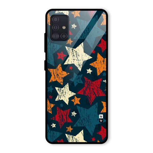 Rugged Star Design Glass Back Case for Galaxy A51