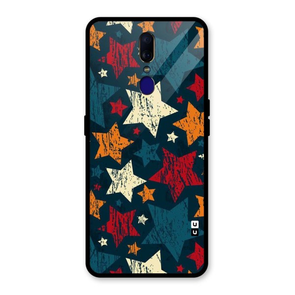 Rugged Star Design Glass Back Case for Oppo F11