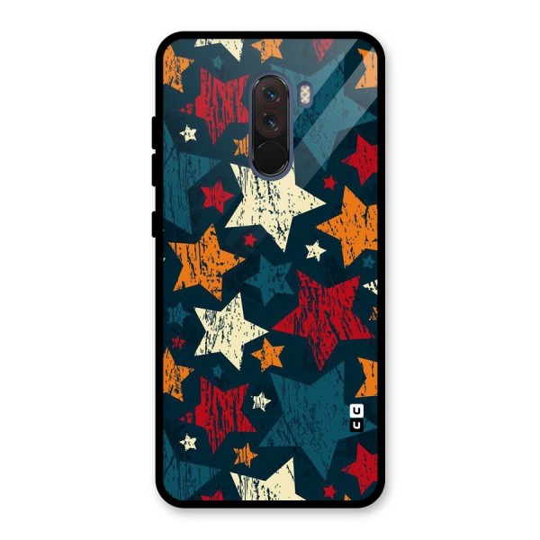 Rugged Star Design Glass Back Case for Poco F1