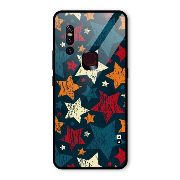 Rugged Star Design Glass Back Case for Vivo V15