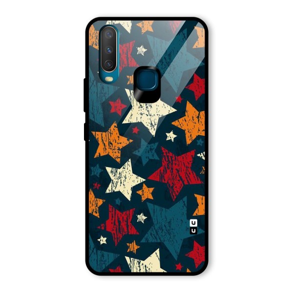 Rugged Star Design Glass Back Case for Vivo Y12