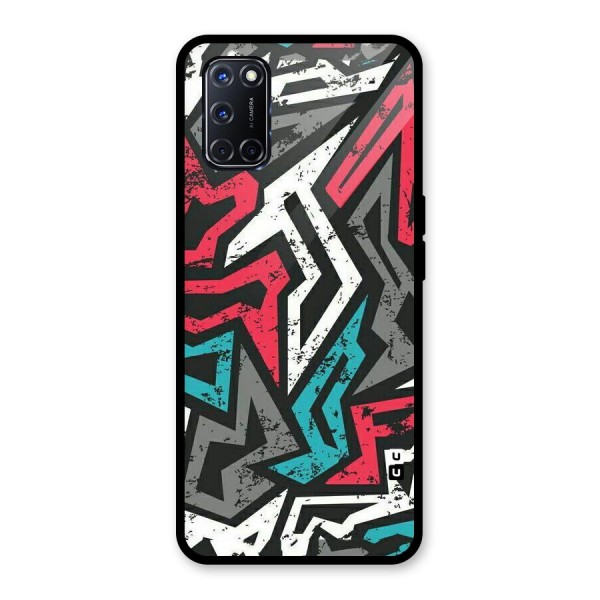 Rugged Strike Abstract Glass Back Case for Oppo A52